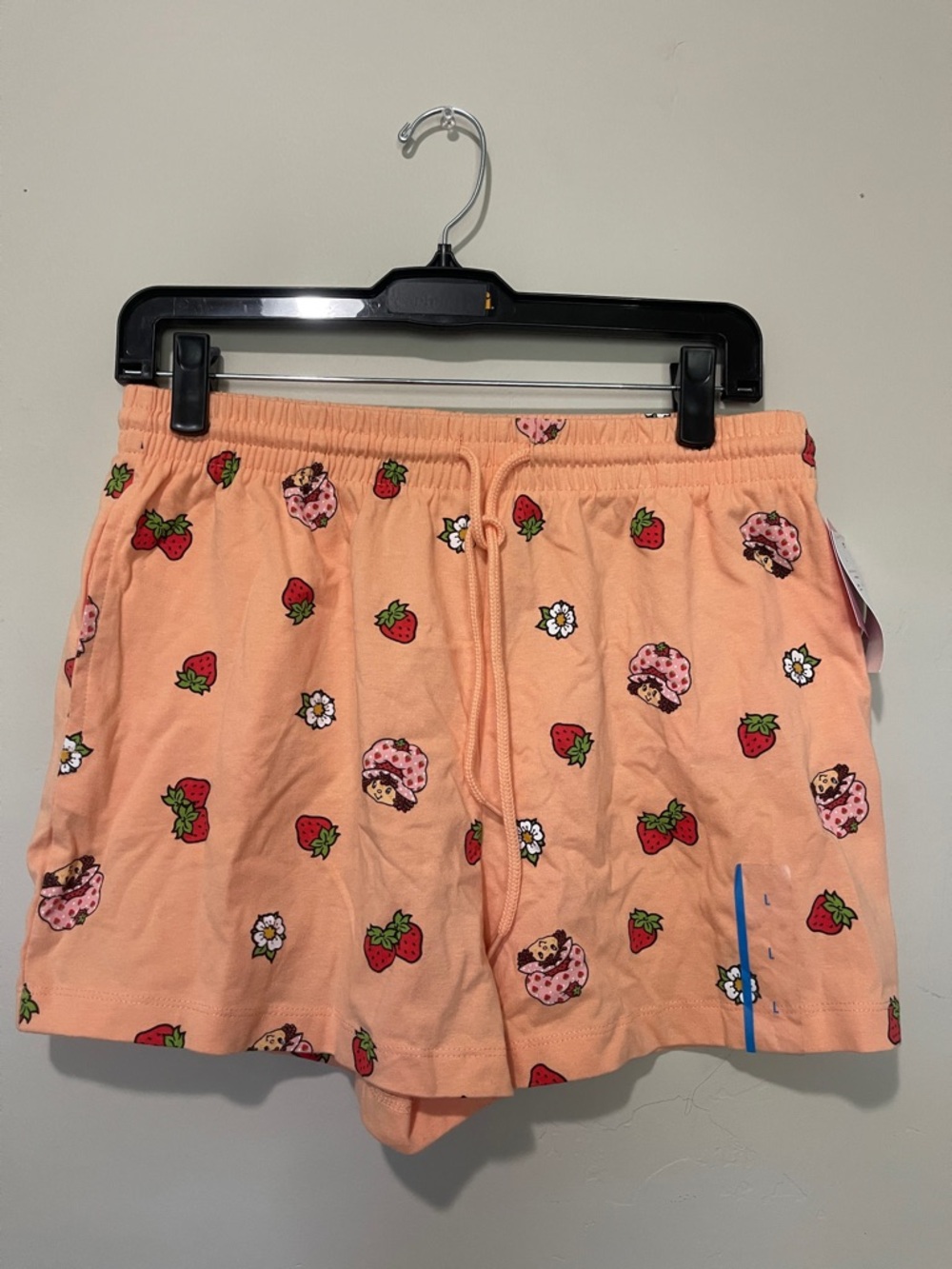 Strawberry Shortcake Hybrid Apparel Women's Peach Print Cotton Shorts Large New